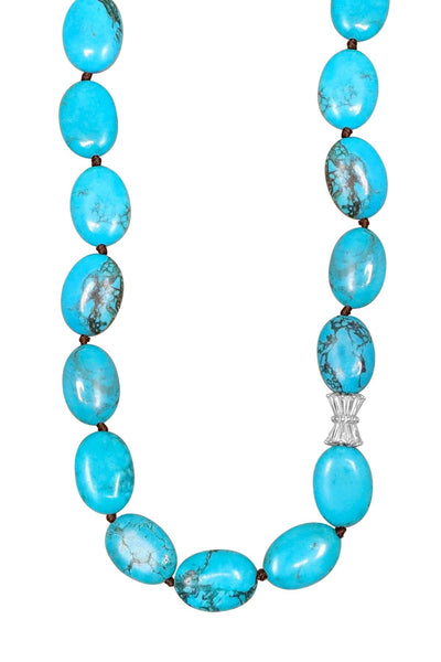 Turquoise & Silver Plated Brighton Necklace - SF