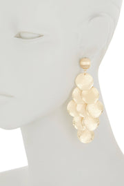 Sandblast Disc Chandelier Tiered Statement Earrings - GF