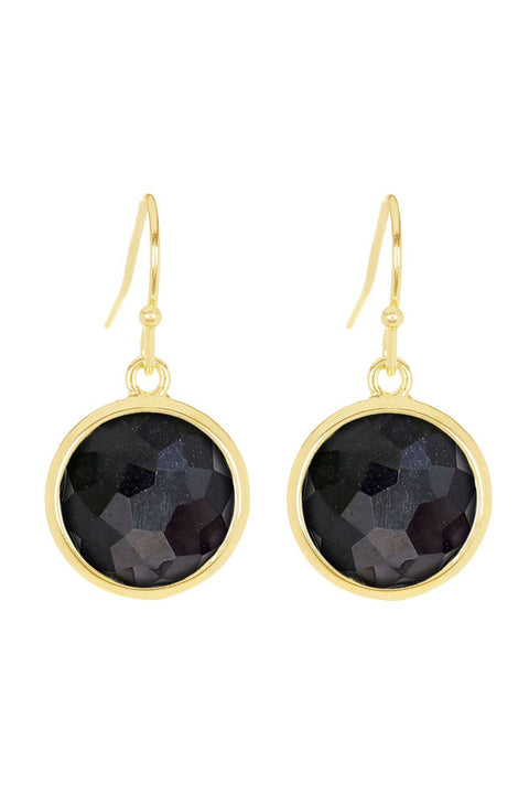 Hematite Fancy Cut Round Earrings - GF