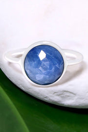 Kyanite Gemstone Round Ring - SF