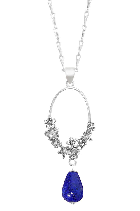 Lapis & Blossoms Pendant Necklace - SF