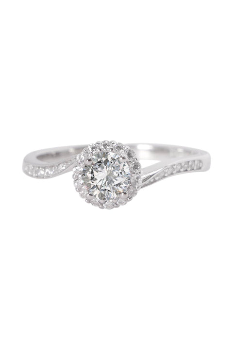 Sterling Silver Moissanite Engagement Ring - SS