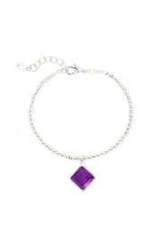 Amethyst & Beaded Charm Bracelet - SF