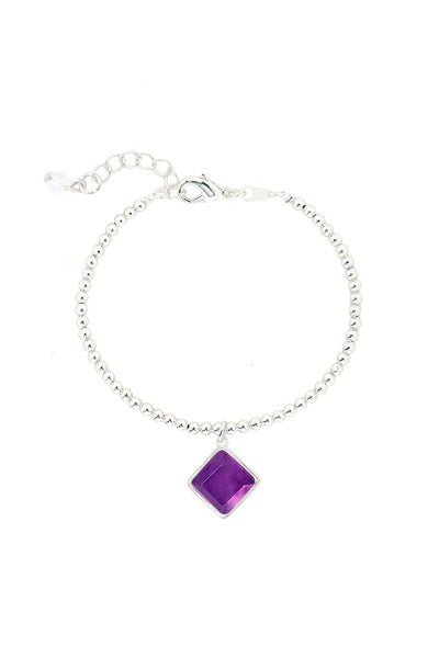 Amethyst & Beaded Charm Bracelet - SF