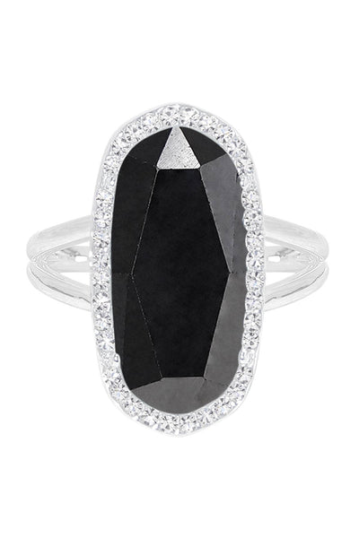 Hematite Halo Ring - SF