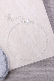 Silver Plated 1mm Cable Chain Bracelet - SP