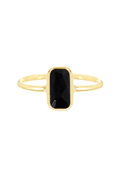 Black Onyx Petite Rectangle Ring - GF