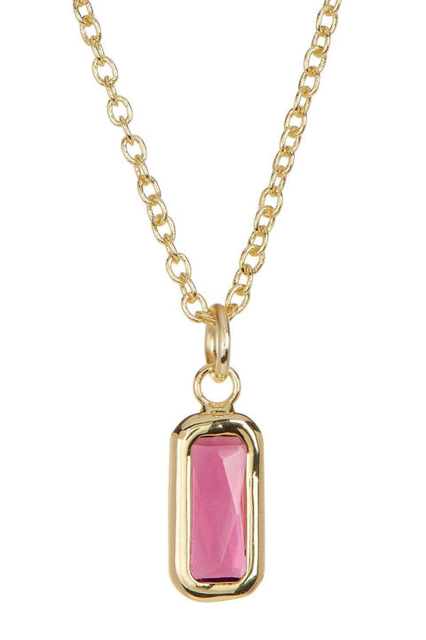 Raspberry Crystal Charm Necklace - GF