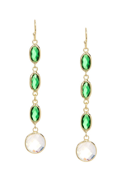 Emerald Crystal Chandelier Earrings - GF