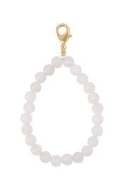 White Jade 6mm Mala Beads Keychain - SF/GF