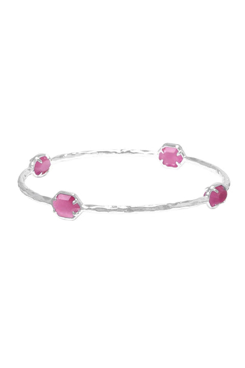 Pink Cat's Eye Station Bracelet - SF