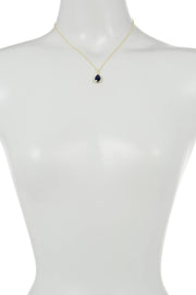 London Blue Crystal Teardrop Necklace - GF