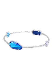 Swiss Blue Crystal Bangle Bracelet - SF