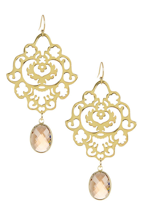 Smoky Crystal Statement Earrings - GF