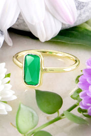 Green Chalcedony Crystal Petit Amor Ring - GF