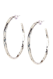 Hammered 2" Dia. Hoop Earrings - SF