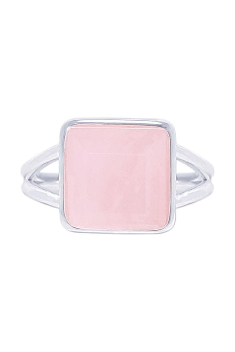 Rose Quartz Square Cut Ring - SF