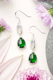 Emerald Crystal Drop Earrings - SF