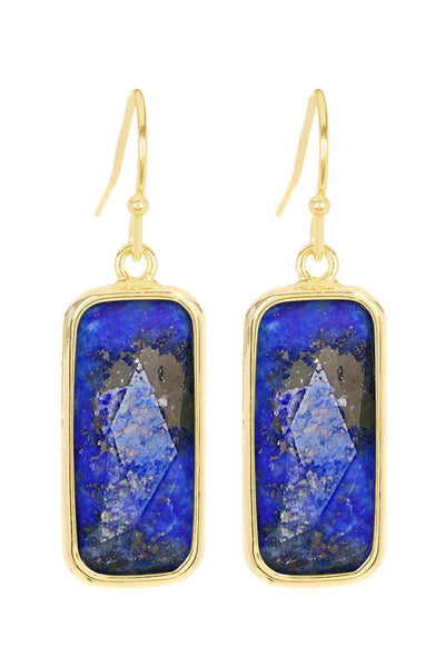 Lapis Rectangle Earrings - GF