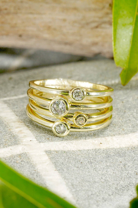 CZ Stack Ring Set - GF