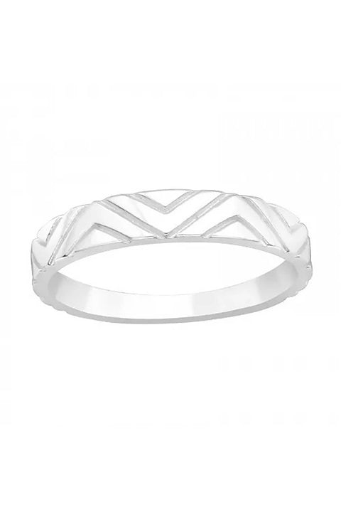 Sterling Silver Patterned Ring - SS