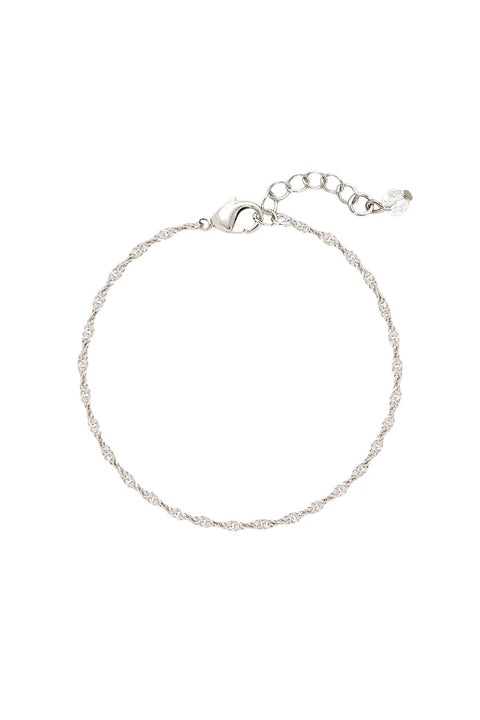 Silver Plated 2mm Singapore Chain Bracelet - SP