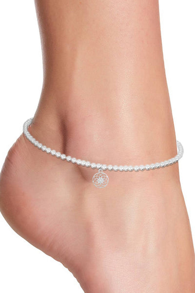 Meditation Charm Beaded Anklet - SF