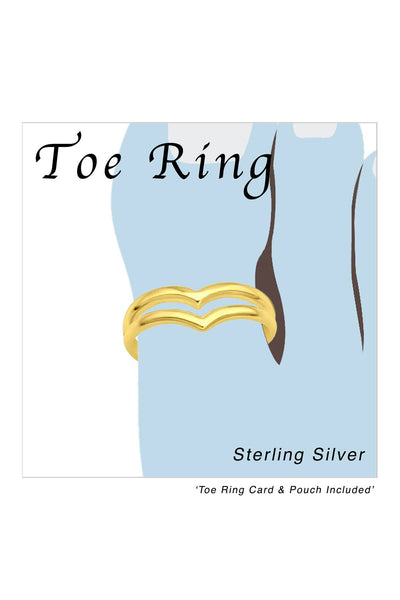 18k Vermeil V Shape Adjustable Toe Ring - VM