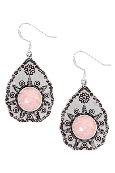 Rose Quartz Vintage Drop Earrings - SF