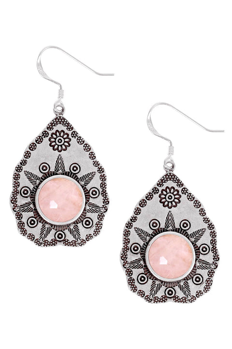 Rose Quartz Vintage Drop Earrings - SF