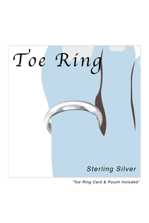 Sterling Silver Plain Adjustable Toe Ring - SS