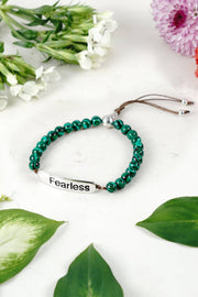 Malachite Mala Beads Fearless Bracelet - SF