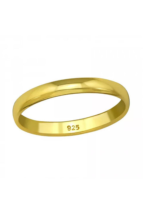 Sterling Silver Vermeil 3mm Band Ring - VM