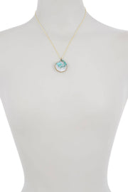 Moonstone Crystal & Patina Over Brass Dogwood Necklace - GF