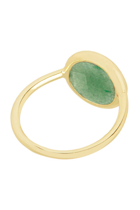 Green Aventurine Round Ring - GF