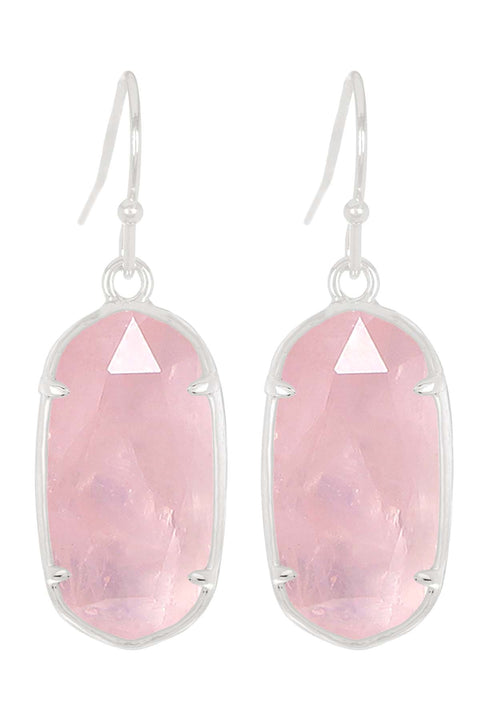 Rose Quartz Casey Drop Earrings - SF