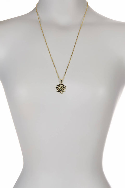 30" Lotus Pendant Necklace - GF