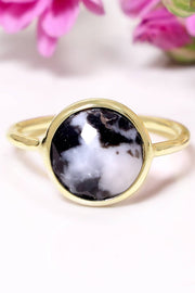 Zebra Jasper Lollipop Ring - GF