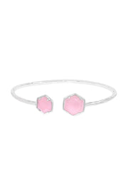 Rose Quartz Octagon Cuff Bracelet - SF