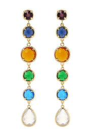 Moonstone Crystal & Mixed Crystal Drop Earrings - GF