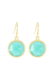 Amazonite Crystal Round Drop Earrings - GF