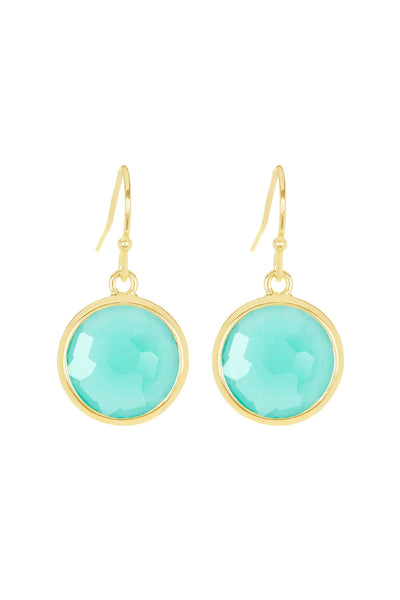 Amazonite Crystal Round Drop Earrings - GF