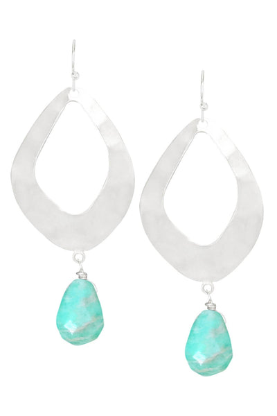 Amazonite & Fan Drop Earrings - SF