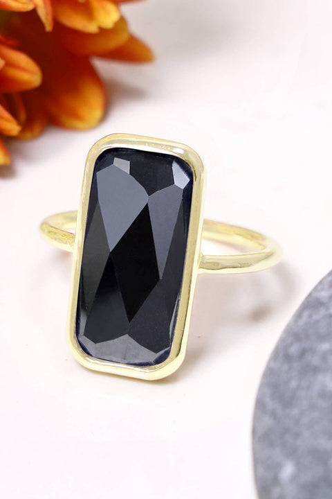 Hematite Rectangle Ring - GF