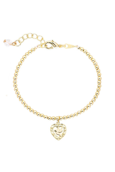 Dove Beaded Charm Bracelet - GF