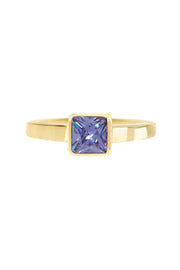 Blue CZ Square Ring - GF