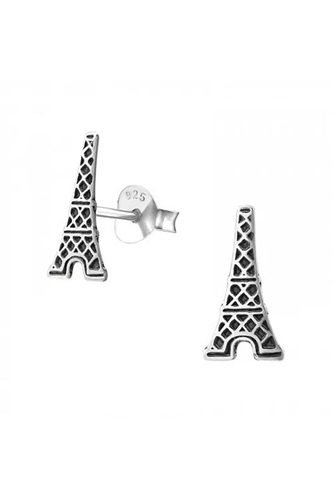 Sterling Silver Eiffel Tower Ear Studs - SS