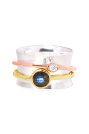 Labradorite Tri-Color Spinner Ring - SF