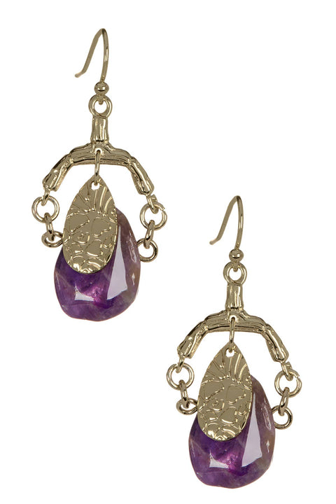 Amethyst Vintage Drop Earrings - AG