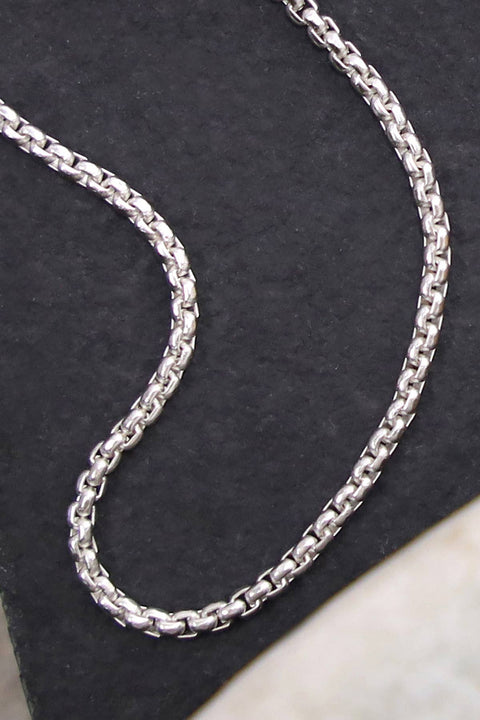 Silver Plated 1mm Round Box Chain - SP